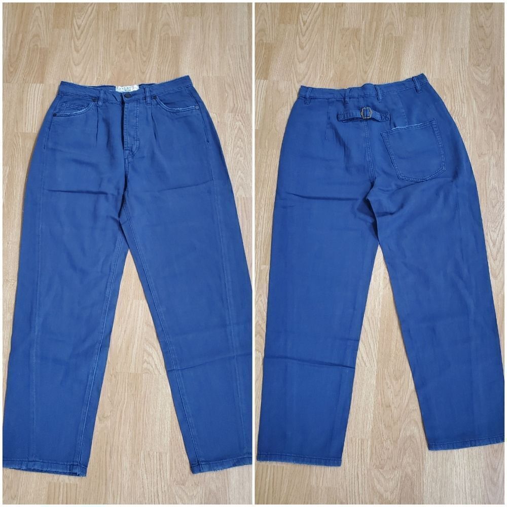 NEW! Free People X Sandrine Rose: Relaxed Fit Ankle Jeans - size 26 in Blue